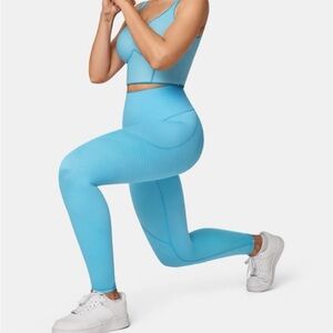 Fanka Compression body sculpt tank & leggings set size small blue barrier reef